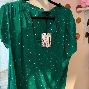 41 Hawthorn Teal Polka Dot Blouse